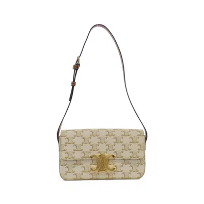 Pre-owned Celine White Canvas Leather Shoulder Bag ()