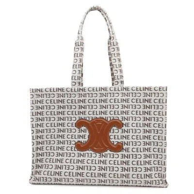 Pre-owned Celine White Canvas Leather Tote Bag ()