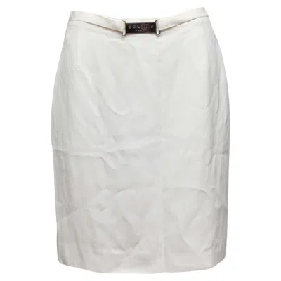 Pre-owned Celine White  Pencil Skirt Size Fr 42