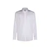 Celine White Cotton Poplin Shirt With Pointed Collar In White