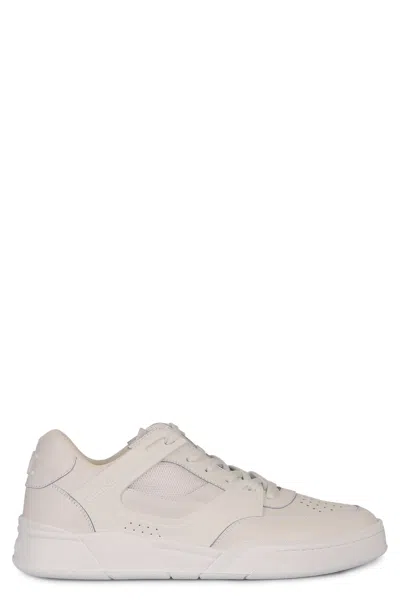Celine White Ct-09 Leather, Rubber And Mesh Sneakers In Neutral