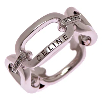 Pre-owned Celine White Gold (18k) Band Ring ()