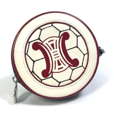 Pre-owned Celine White Leather Coin Purse/coin Case ()