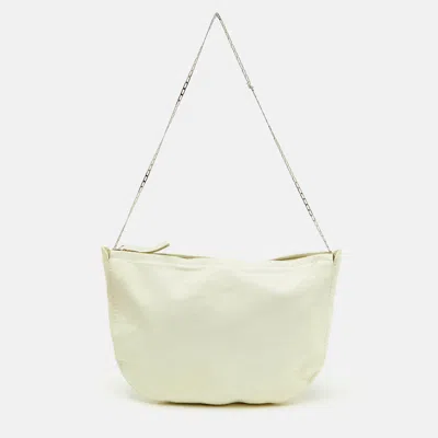 Pre-owned Celine White Leather Croissant Shoulder Bag