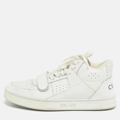 Pre-owned Celine White Leather Ct-02 Lace Up Sneakers