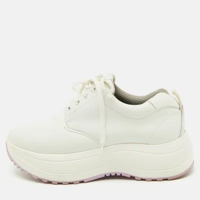Pre-owned Celine White Leather Low Top Chunky Sneakers Size 38