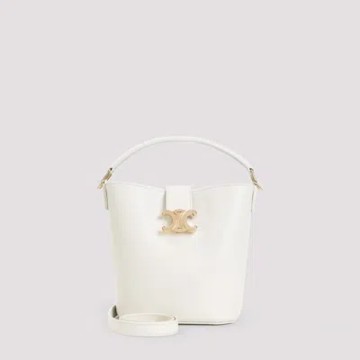 Celine White Louise Small Bucket Bag