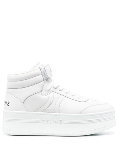 Celine White Mid Block Sneakers
