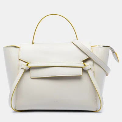Pre-owned Celine White Mini Smooth Calfskin Belt Bag