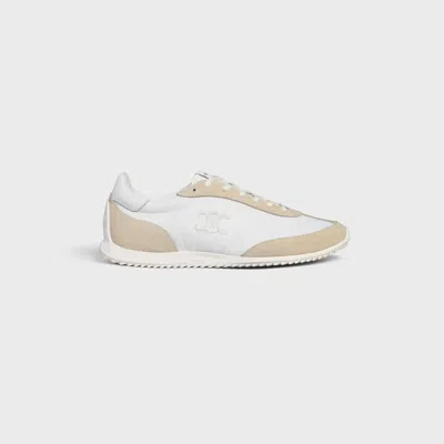 Celine Triomph Low Lace-up Sneaker With Suede Panels In Multi