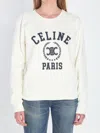 Celine University Style Crew Neck Sweatshirt In Neutral