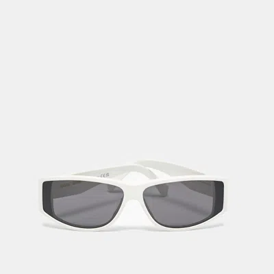 Pre-owned Celine White/brown Cl40227u Triomphe Rectangle Sunglasses