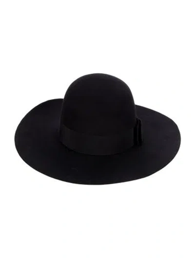 Pre-owned Celine Wide Brim Felt Hat In Black