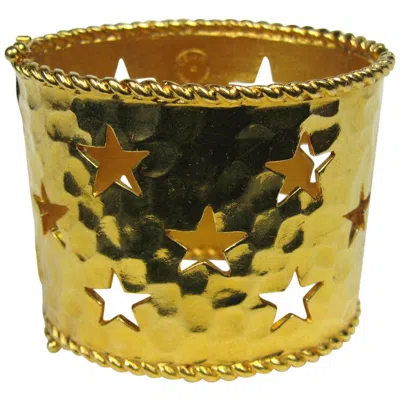 Pre-owned Celine Wide Cuff Bracelet Star New, Never Worn 1990s In Multi
