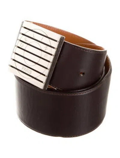 Pre-owned Celine Wide Leather Belt In Brown