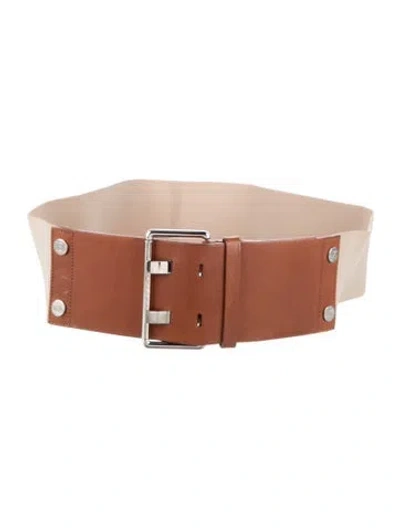 Pre-owned Celine Wide Leather Waist Belt In Brown/neutrals