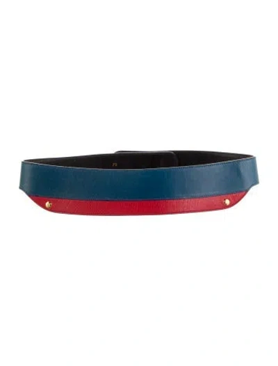 Pre-owned Celine Wide Leather Waist Belt In Multi