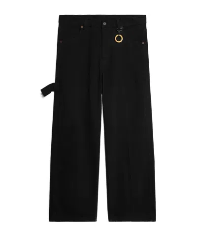 Celine Wide Leg Jeans 001 In Heavy Cotton Twill In Multi