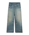 Celine Wide Leg Jeans In Cotton Denim In Blue