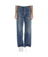 Celine Wide Leg Jeans In Dark Union Wash Denim In Blue