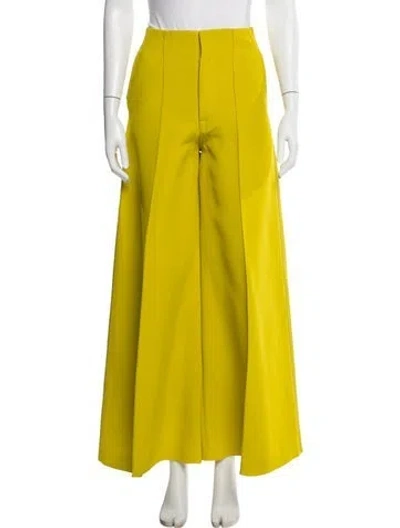 Pre-owned Celine Wide Leg Pants In Green