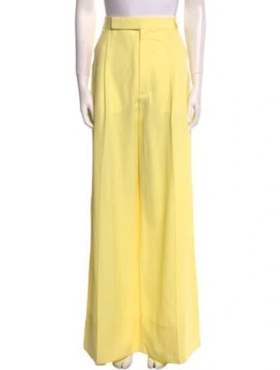 Pre-owned Celine Wide Leg Pants In Yellow