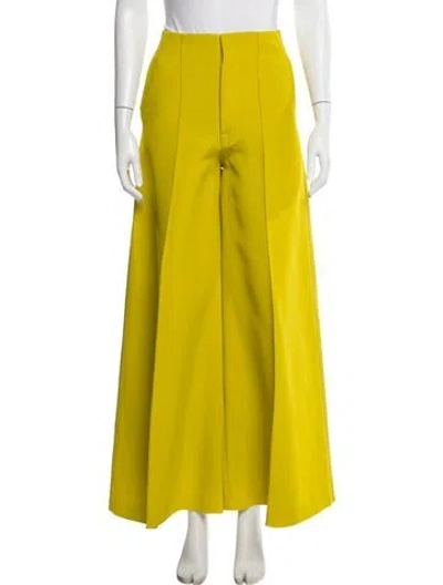 Pre-owned Celine Wide Leg Pants In Yellow
