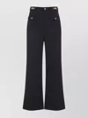 Celine Wide Leg Trousers Gold Tone Hardware In Black