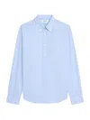 Celine Women Wide-sleeved Cotton Poplin Shirt With Stripes In Blue