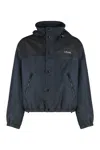 Celine Men Nylon Windbreaker Jacket In Blue
