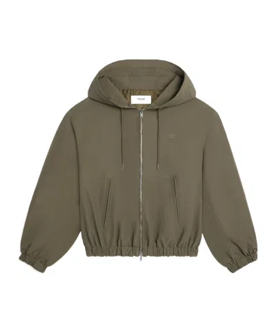 Celine Windbreaker In Nylon In Green
