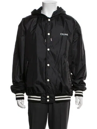 Pre-owned Celine Windbreaker Teddy Bomber Jacket In Black