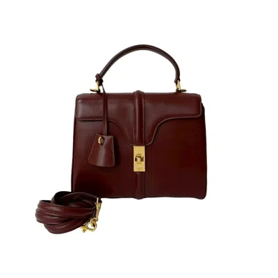 Pre-owned Celine Wine Leather Handbag Shoulder Bag () In Burgundy