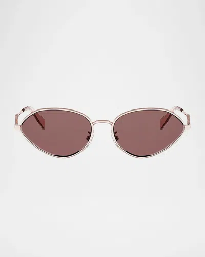 Celine Wire 58mm Oval Sunglasses In Multi