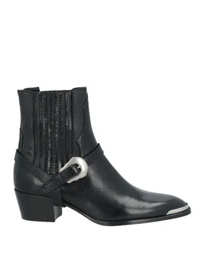Celine Woman Ankle Boots Black Size 12 Leather