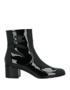 Celine Women Patent Leather Boots With Engraved Triomphe Logo In Black