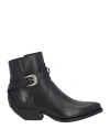 Celine Woman Ankle Boots Black Size 10 Leather In Black