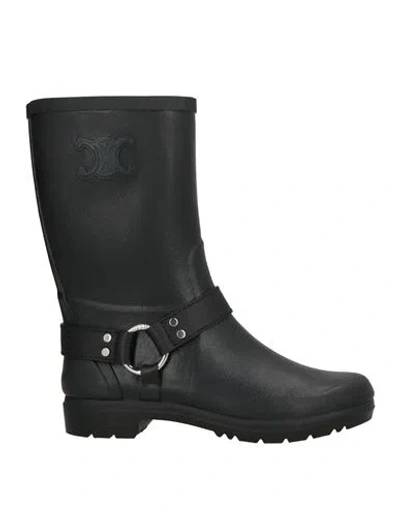 Celine Woman Ankle Boots Black Size 7 Rubber