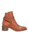 Celine Woman Ankle Boots Tan Size 7.5 Soft Leather In Brown