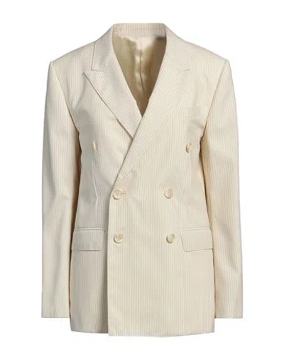 Celine Woman Blazer Ivory Size 2 Wool In White