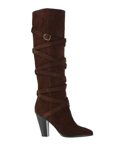 Celine Woman Boot Dark Brown Size 8 Calfskin