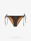 Celine Bikini Slip With Triomphe Print In Brown