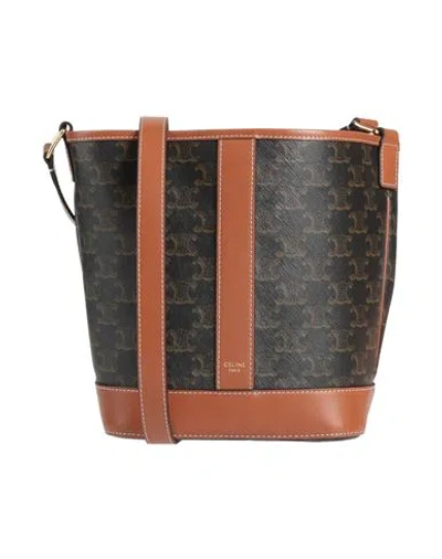 Celine Woman Cross-body Bag Tan Size - Textile Fibers, Leather In Brown