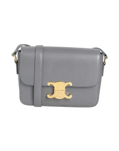 Celine Woman Cross-body Bag Grey Size - Leather In Gray