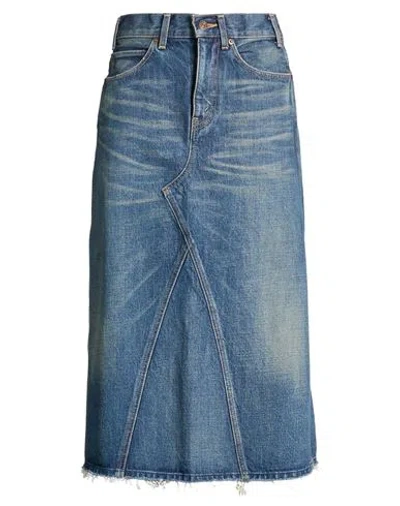 Celine Woman Denim Skirt Blue Size 25 Cotton