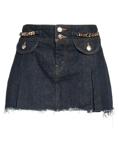 Celine Woman Denim Skirt Blue Size 27 Cotton In Black