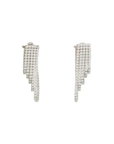 Celine Woman Earrings Silver Size - Brass, Zirconia