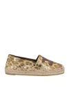 Celine Logo Espadrille In Gold