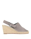 Celine Woman Espadrilles Grey Size 5 Leather In Grey