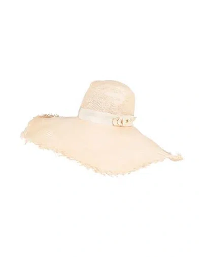 Celine Woman Hat Beige Size 7 Straw In Sand